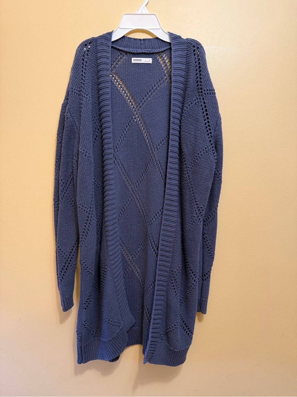 Sonoma Open-Front Knit oversized Cardigan in Navy Blue